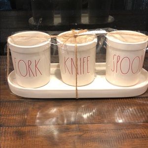 Rae Dunn Christmas Gift Set Fork Knife Spoon